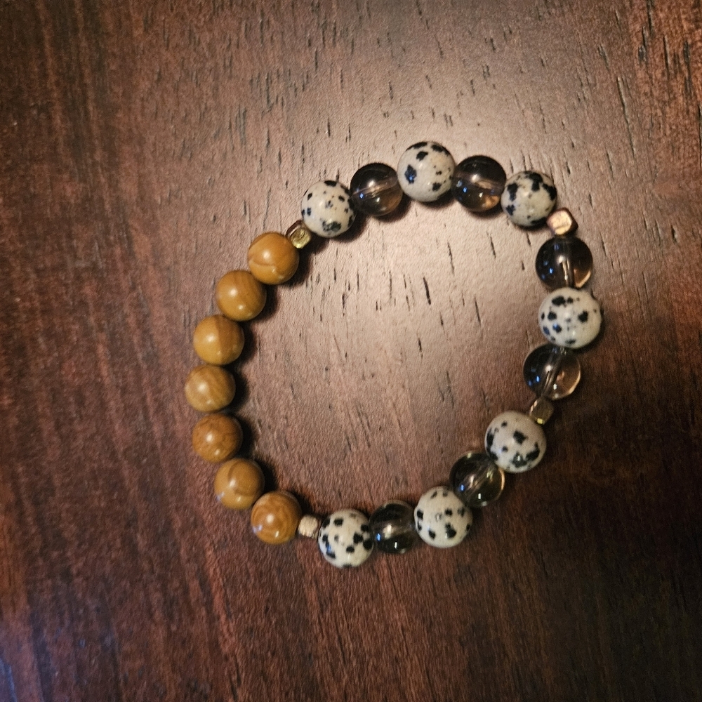Evolve Mala Handmade Gem Stone Stretchable Bracelet NWT - Picture 2 of 3